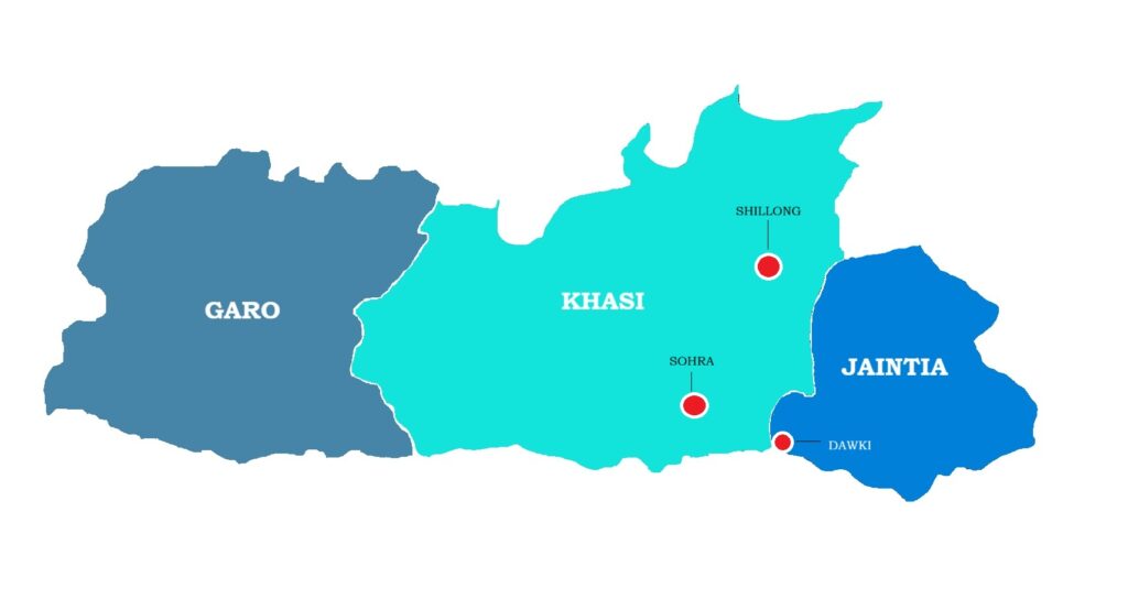 Regional map of Meghalaya