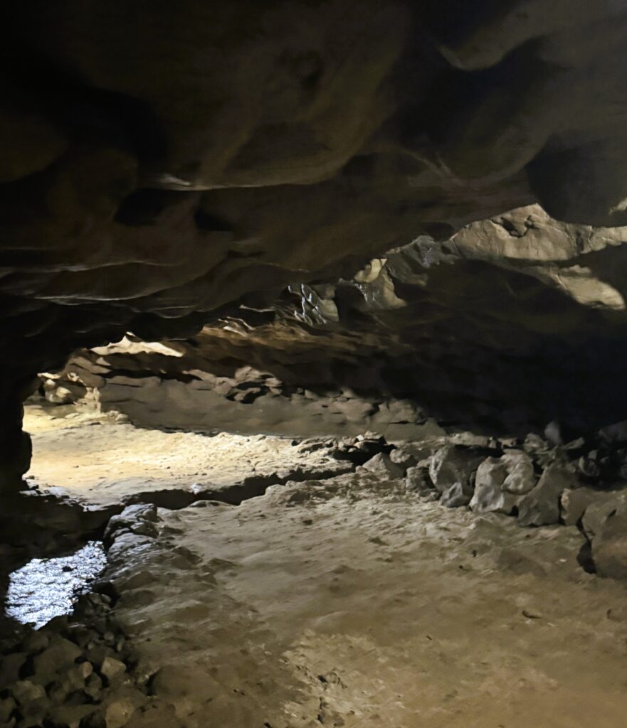 low ceiling inside the cave